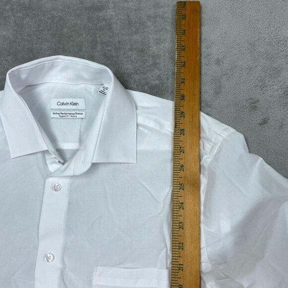 Calvin Klein White Active Performance Stretch Dress Shirt M a0966 - Picture 5 of 8